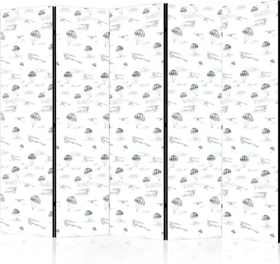 Zdjęcie produktu dla Parawan jednostronny Dla dzieci 225x172 cm 5-częściowy czarny