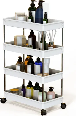 Produktbild von 4-Etagen-Wagen Küchenwagen Weiß 22.5×15×43cm