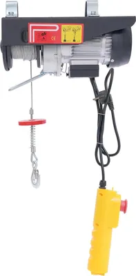 Obrázok produktu pre Elektrický lanový navijak – Elektrický navijak – Nosnosť 250/125 kg – 220 V – Motor 550 W – Diaľkové ovládanie – Zdvih 12/6 m