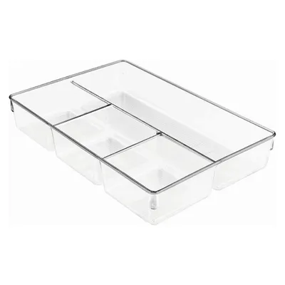 Zdjęcie produktu dla Organizer do komody z przegródkami, 23 x 33 x 5,5 cm, plastikowy, przezroczysty - iDesign | Linus