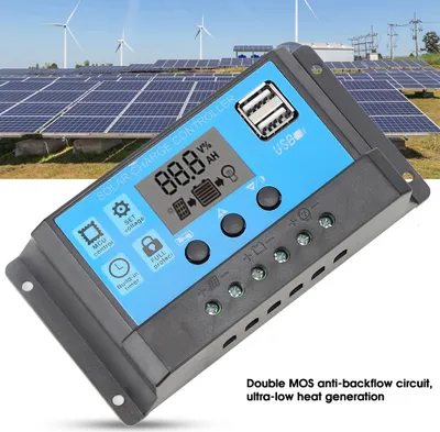 Produktbild von Solar-Laderegler LCD Dual USB PWM Cell Panel Regler mit Last automatische Identifizierung 12V 24V40A