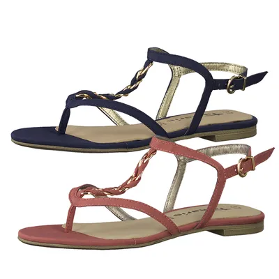 Produktbild von Tamaris 1-28187-24 Damen Sandaletten Leder Zehentrenner , Größe:37 EU, Farbe:Blau