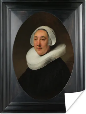 Produktbild von MuchoWow® Poster Bildnis der Haesje Jacobsdr van Cleyburg - Rembrandt van Rijn 90x120 cm - Wohnzimmer