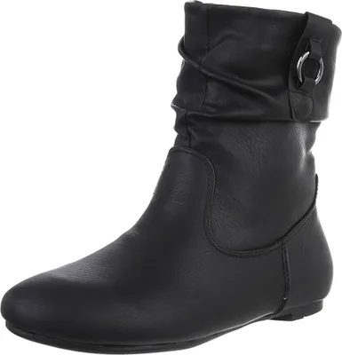 Produktbild von Ital-Design Damen Stiefeletten Leicht gefüttert Lederoptik Flache Stiefeletten 88519486 Schwarz Gr.  37
