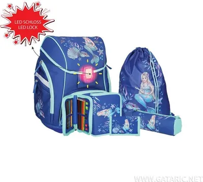 Produktbild von Spirit Pro-Light Schulranzen Set MEERJUNGFRAU, 5-teilig mit LED
