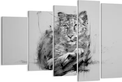 Produktbild von Bild auf Leinwand - Leinwandbild - Tier Abstraktion - 150x100cm - Wand Bild - Wanddeko - Leinwanddruck - Bilder - Kunstdruck - Wanddekoration - Leinwand bilder - Wandkunst - EG150x100-3850