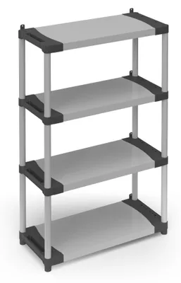 Immagine prodotto di Scaffale in resina PVC 4 ripiani portata 80 Kg, 80x40xH165 cm
