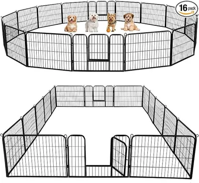 Imagen del producto de Silecomplaza, jaula para cachorros, juego de 16 piezas, cada una de 80 x 60 cm, con puerta, para área de juego para perros