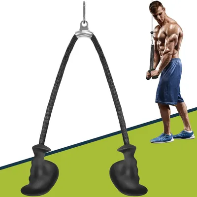 Obrázek produktu pro Trizecpsová kladka s gumovou rukojetí, pro fitness zařízení, posilování doma
