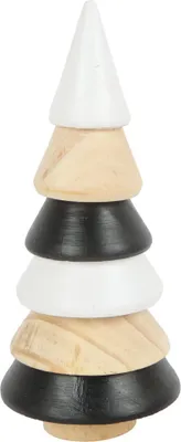 Produktbild von TrendLine Deko Holzbaum 19 x 8,5 cm schwarz weiß beige