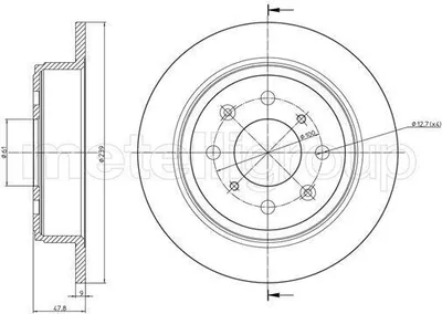 Produktbild von 2x METELLI Bremsscheibe 23-1049C für HONDA Jazz II Schrägheck (GD_ GE3 GE2)