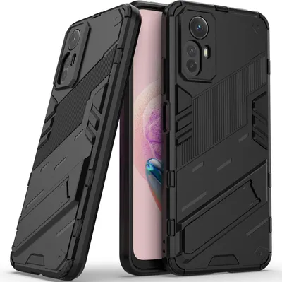 Produktbild von Armor Hülle für Xiaomi Redmi Note 12S 4G, Hybrid PC TPU Bumper Stoßfestes Schutzhülle mit Standfunktion Schwarz