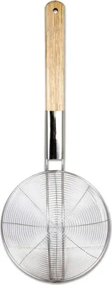 Produktbild von Metallsieb mit Holzgriff Ø 20cm Wok-Sieb Abtropfsieb Seiher Durchschlag Rundsieb
