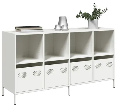 Produktbild von vidaXL Sideboard Weiß 135x39x73,5 cm Kaltgewalzter Stahl