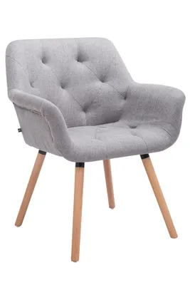 Obrázek produktu pro Design-Shop Židle s područkami Cass látka, nohy natura - Šedá