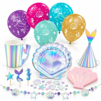 Produktbild von XL Partyset Meerjungfrau Geburtstag Deko Kindergeburtstag