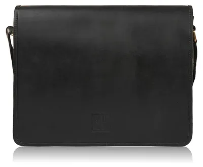 Produktbild von Schwarze A4 Leder-Umhängetasche für Herren Paolo Peruzzi T-06-BL