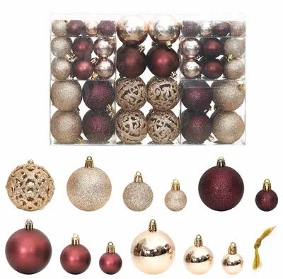 Produktbild von vidaXL Weihnachtskugeln 100 Stk. Champagner und Braun 3 / 4 / 6 cm