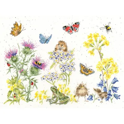 Produktbild von Bothy Threads Kreuzstich Set "Wildblumenerinnerungen", Zählmuster, XHD100, 39x29cm