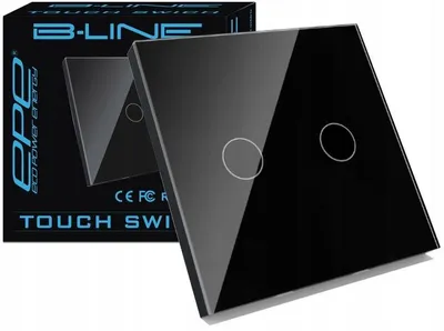 Produktbild von B-LINE Doppel Touch-Schalter Glas Schwarz 2-Tasten