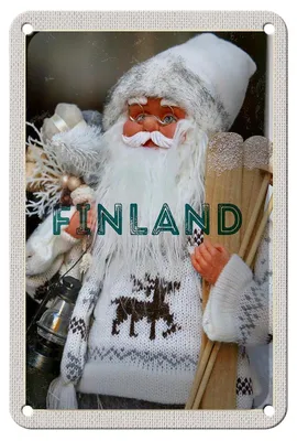 Produktbild von Blechschild Reise 12x18cm Finnland Weihnachten Weihnachtsmann Schild