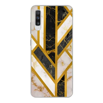 Produktbild von MuchoWow® Handyhülle Schutzhülle Hülle für Samsung Galaxy A70 Marmor - Gold - Glitzer - Luxus Silikon Softcase Handy Hülle - Schutzhaube
