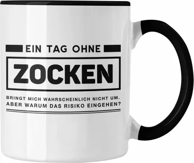 Produktbild von Trendation - Gamer Spruch Tasse Controller Geschenk - Ein Tag Zocken - Zocker Tassen Geschenk Jungs Jungen Gaming (Schwarz)