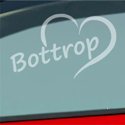 Produktbild von Auto Aufkleber Bottrop Ruhrgebiet Herz Stadt City Love Liebe 13x8 cm Milchglas Sticker Heckscheibenaufkleber