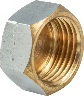 Produktbild von tecuro Kappe mit Sechskant, Innengewinde Rp 3/8 Zoll, Messing glanzverchromt