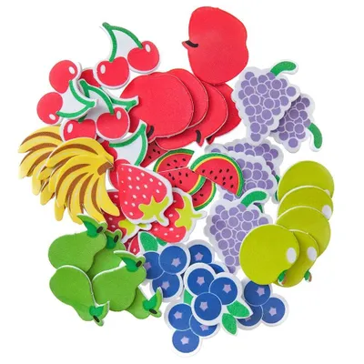 Produktbild von Schaumstoff-Aufkleber Bunter FRUCHT-Mix DIY 45St.