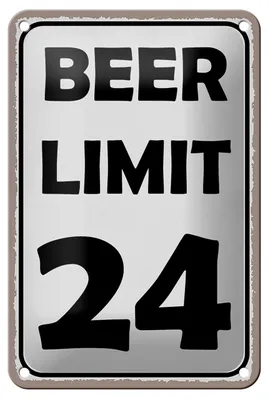 Produktbild von Blechschild Spruch 12x18cm BEER Limit 24 Bier Alkohol Dekoration