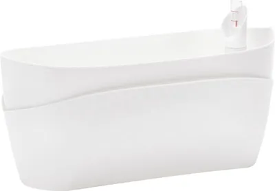 Produktbild von Plastia selbstbewässernde Pflanzgefäße Doppio - weiß 38 cm