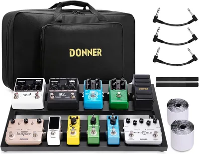 Productafbeelding van Aluminium pedalboard voor gitaareffecten met draagtas, klittenband en antislip voeten