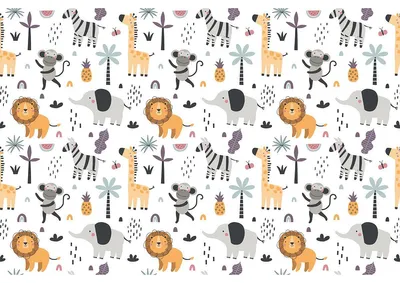 Produktbild von Möbelaufkleber mit tropischen Inseltieren für Kinderzimmer, 60 x 90 cm
