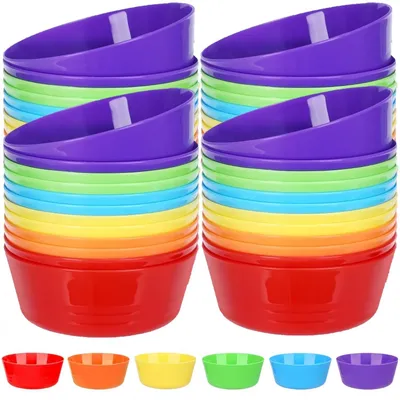 48er Set Plastikschalen 300 ml, 6 Farben, spülmaschinengeeignet