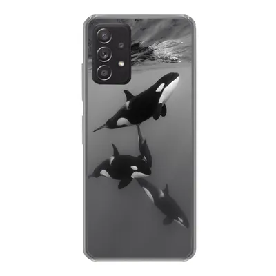 Produktbild von MuchoWow® Handyhülle Schutzhülle Hülle für Samsung galaxy a73 Orca - Wasser - Schwarz - Weiß Silikon Softcase Handy Hülle - Handyhülle
