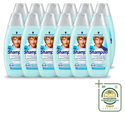 Image de 12 flacons de shampooing antipelliculaire Schwarzkopf à l'aloé vera - 400 ml - Pack économique - 12 pièces