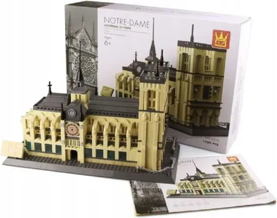 Produktbild von COIL Modellbausätze, Architekturmodell, Konstruktionsspielsteine, Spielbausteine, Kompatible Blöcke, Kathedrale Notre-Dame in Paris, 1382 St.