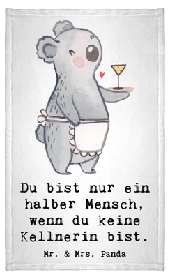 Produktbild von Mr. & Mrs. Panda Gästehandtuch Kellnerin Herz - Weiß - Geschenk, Handtuch Gäste-WC, Restaurant, Ausbildung, Kleines, badezimmer, Frotteehandtuch, Servicekraft, Spruch
