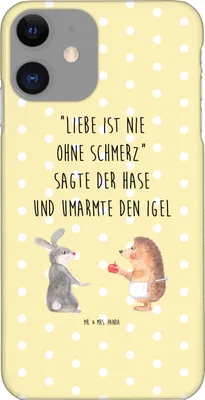 Produktbild von Mr. & Mrs. Panda Iphone 11 Handyhülle Hase Igel - Gelb Pastell - Geschenk, Cover, und, XR, Herzschmerz, Liebe Spruch, Handy Schutzhülle, Trösten, Case, Tiere