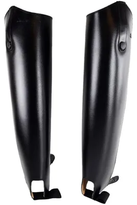 Produktbild von Chaps aus schwarzem Leder mit 35 cm Schaft und Reißverschluss