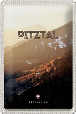 Produktbild von Blechschild Reise 20x30cm Pitztal Gebirge Schnee Natur Urlaub