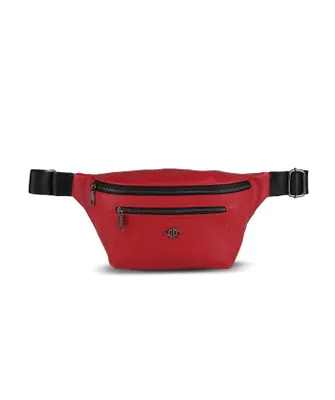 Produktbild von Dellel Rote Bauchtasche aus Kunstleder mit verstellbarem Gurt
