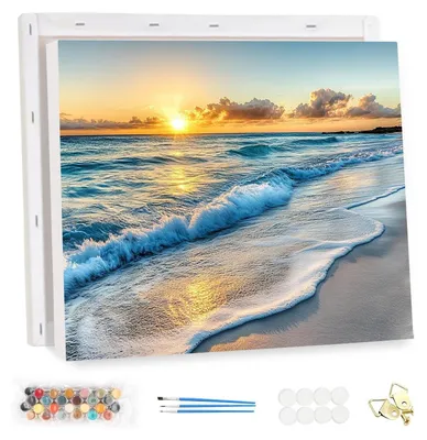 Immagine prodotto di Kit per dipingere per adulti, con cornice, soggetto: paesaggio, dimensioni 40x30 cm, colori acrilici, fai da te