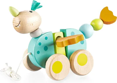 Image de ZOPA Jouet à tirer en bois, Dragon