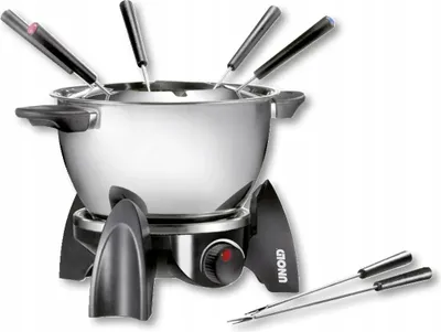 Productafbeelding van Unold 48615 Elektrische fondue set, 500 W, geschikt voor 6 personen, roestvrij staal/zwart