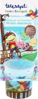 Produktbild von Tetesept Bads Konfetti Piraten, Badesalz, Mehrfarbig, Unisex, Kinder, Die transparente Folie vom Becher entfernen und das Badesalz mit Konfetti vorsichtig in das..., 40 g