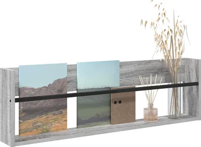 Produktbild von “2026 Modern“ Magazinregal Graues Sonoma 100 x 12 x 30cm Holzwerkstoff - Zeitungsständer Designermöbel 764944 - Zeitungsständer