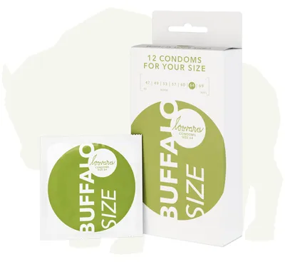 Immagine prodotto di Loovara 3 Preservativi Vegan su Misura - Profilattici Lubrificanti Taglia 64 - Taglia Buffalo - Preservativi Sottili in Gomma Etica - Più Divertimento e Sensibilità Durante il Sesso