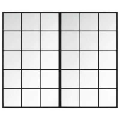 Produktbild von Wandspiegel 2 Stk. Schwarz 100x60 cm Metall